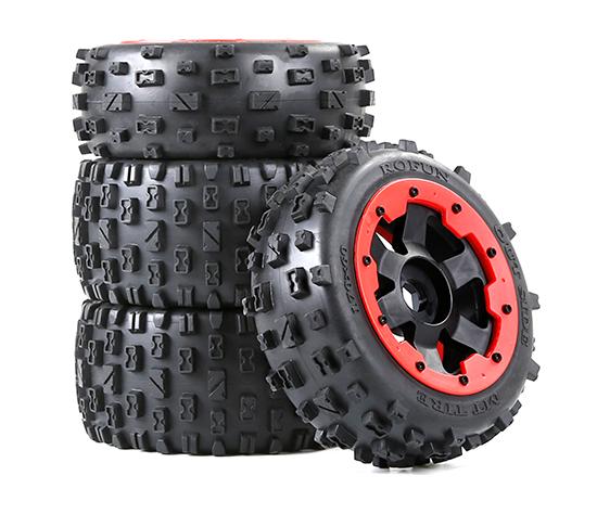 1/5 Rofun baja 5B Gen. II badland wheels and tires with red beadlock 4pcs/set - front and rear - 850802