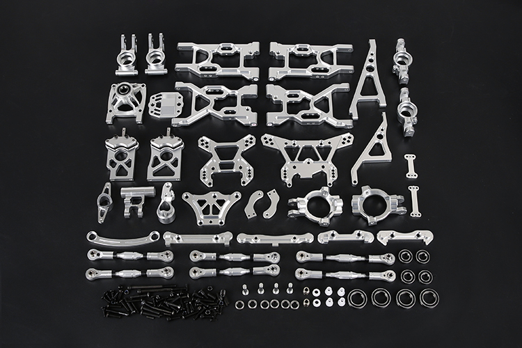 1/5 Rofun LT CNC metal upgrade spare parts - set - silver 87145 for 1/5 LOSI 5ive-T MiracleHobby