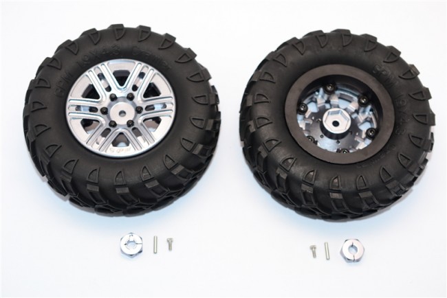 1/10 AXIAL SCX10 PLASTIC 6 POLES SIMULATION WHEELS IN BLACK SCREWS WITH 1.9" CRAWLER TIRE & 12MM HEX TOOL - 1Pair - AW1906SCYBK - Click Image to Close