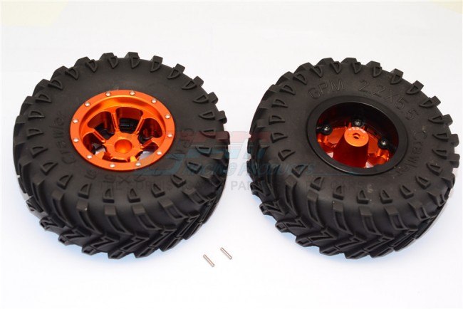 1/10 AXIAL SMT10 ALLOY 6 POLES BEADLOCK WITH 22MM HUB & NYLON WHEELS FRAME WITH 2.2' TIRE & FOAM INSERTS - AW2206P/2245